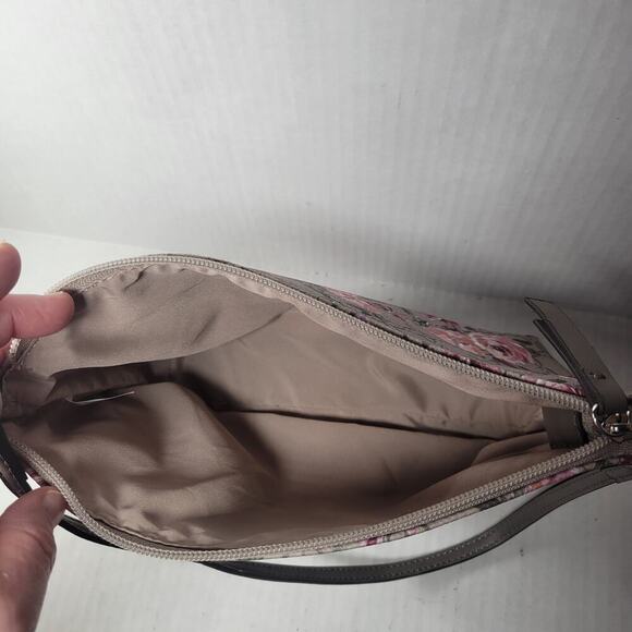 Nine West Floral Roses Tan Feminine Cottagecore Fairycore Clutch Shoulder Bag - Picture 6 of 6